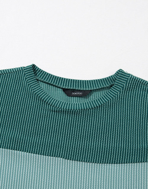 Load image into Gallery viewer, Color Block Round Neck Short Sleeve T-Shirt
