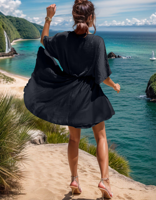 Load image into Gallery viewer, Surplice Half Sleeve Mini Dress
