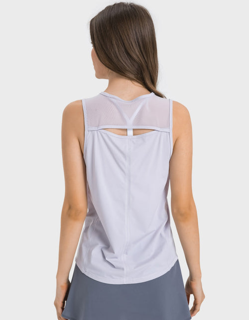 Load image into Gallery viewer, Millennia Cutout Back Round Neck Active Tank
