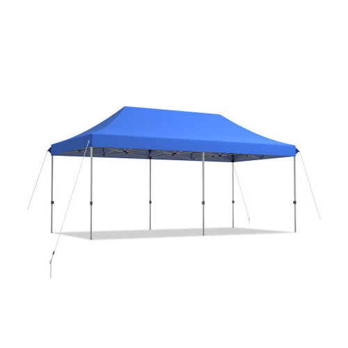 Load image into Gallery viewer, 10 x 20 Feet Adjustable Folding Heavy Duty Sun Shelter with Carrying Bag-Blue
