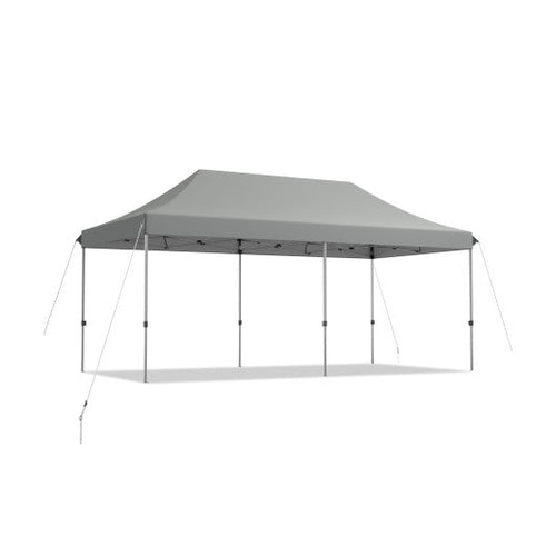 Load image into Gallery viewer, 10 x 20 Feet Adjustable Folding Heavy Duty Sun Shelter with Carrying Bag-Gray
