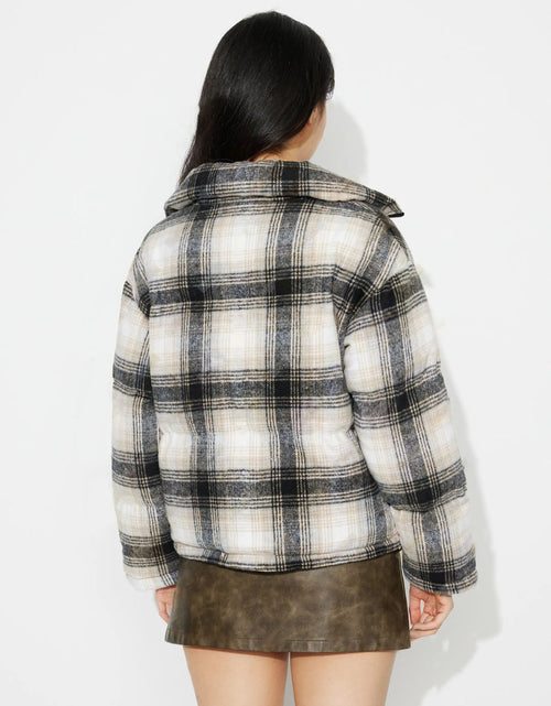 Load image into Gallery viewer, Plaid Zip Up Long Sleeve Jacket
