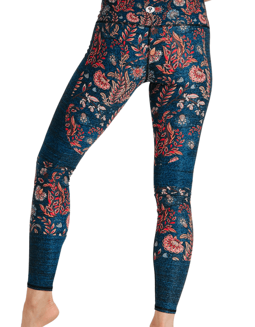 Load image into Gallery viewer, Festival Denim Printed Yoga Leggings by Yoga Democracy
