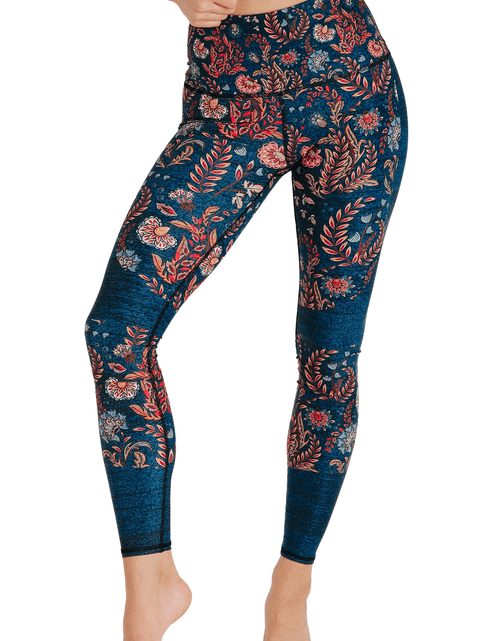 Load image into Gallery viewer, Festival Denim Printed Yoga Leggings by Yoga Democracy
