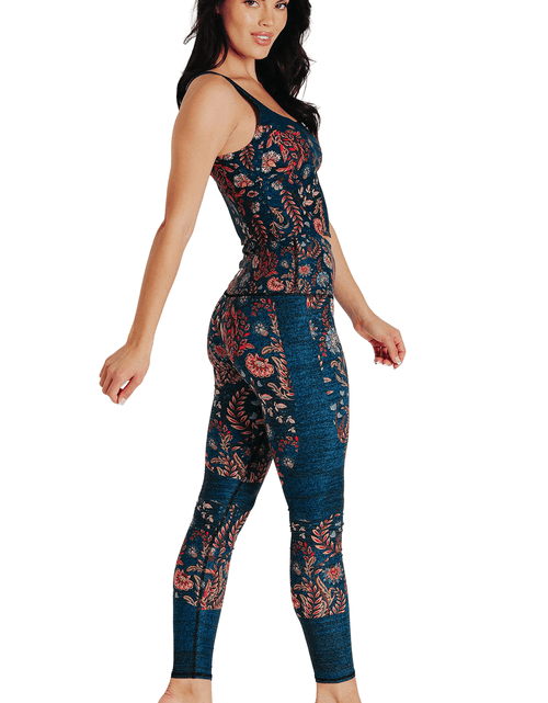 Load image into Gallery viewer, Festival Denim Printed Yoga Leggings by Yoga Democracy
