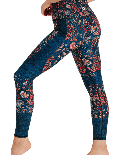 Load image into Gallery viewer, Festival Denim Printed Yoga Leggings by Yoga Democracy

