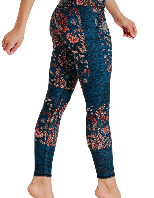 Load image into Gallery viewer, Festival Denim Printed Yoga Leggings by Yoga Democracy
