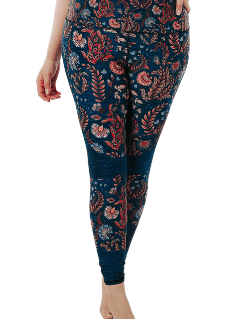 Load image into Gallery viewer, Festival Denim Printed Yoga Leggings by Yoga Democracy
