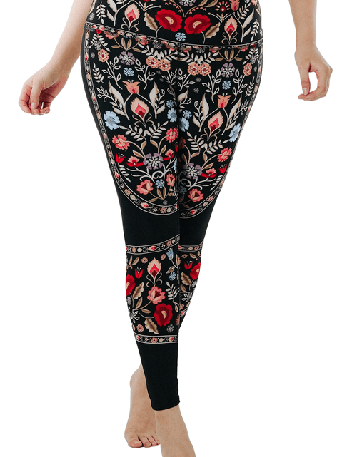 Load image into Gallery viewer, Rustica Printed Yoga Leggings by Yoga Democracy
