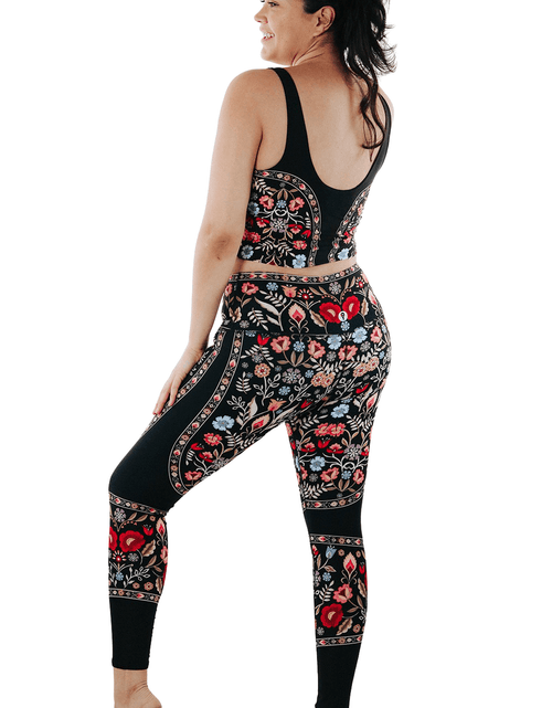 Load image into Gallery viewer, Rustica Printed Yoga Leggings by Yoga Democracy

