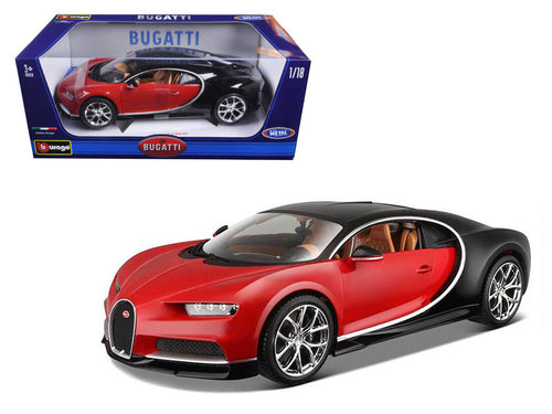 Load image into Gallery viewer, 2016 Bugatti Chiron Red with Black 1/18 Diecast Model Car by Bburago
