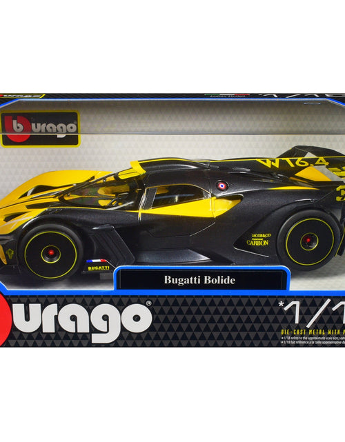 Load image into Gallery viewer, Bugatti Bolide Yellow and Carbon Gray 1/18 Diecast Model Car by Bburago
