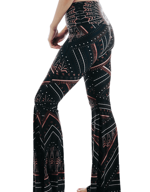 Load image into Gallery viewer, Humble Warrior Printed Bell Bottoms by Yoga Democracy
