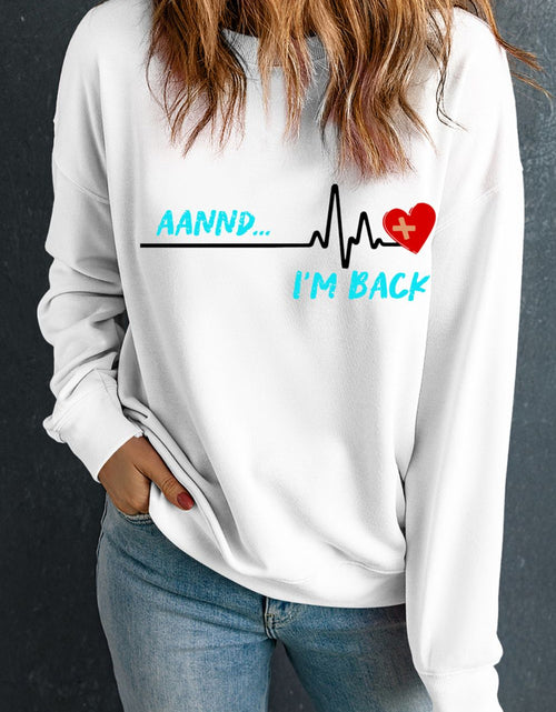 Load image into Gallery viewer, Graphic Round Neck Long Sleeve Sweatshirt
