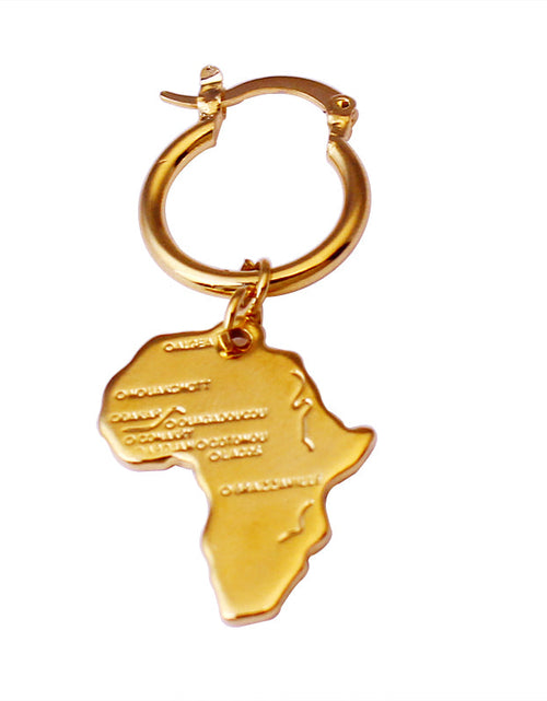 Load image into Gallery viewer, RMZ GOLD NYC 14K Gold Trinidad Map Hoop Earring
