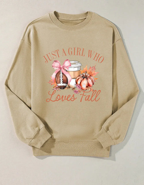 Load image into Gallery viewer, Graphic Round Neck Long Sleeve Sweatshirt
