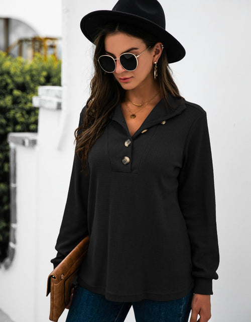 Load image into Gallery viewer, Half Button Long Sleeve T-Shirt
