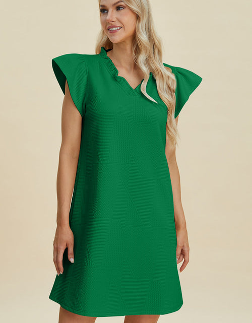 Load image into Gallery viewer, Double Take Full Size Ruffled V-Neck Cap Sleeve Dress
