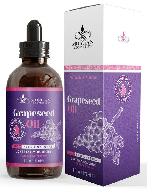 Load image into Gallery viewer, 100% Pure Grapeseed Oil Antioxidant-rich Oil For all Skin types 4 fl oz 118 ml by Morgan Cosmetics
