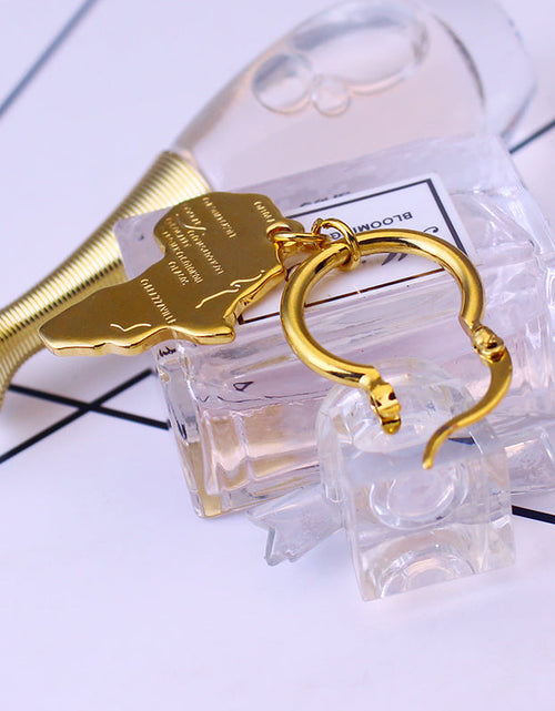 Load image into Gallery viewer, RMZ GOLD NYC 14K Gold Trinidad Map Hoop Earring
