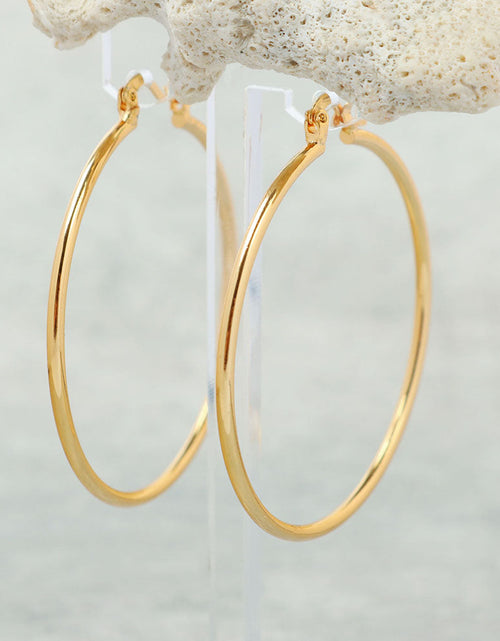 Load image into Gallery viewer, 18K Gold Plated 2mm Hoop Earrings
