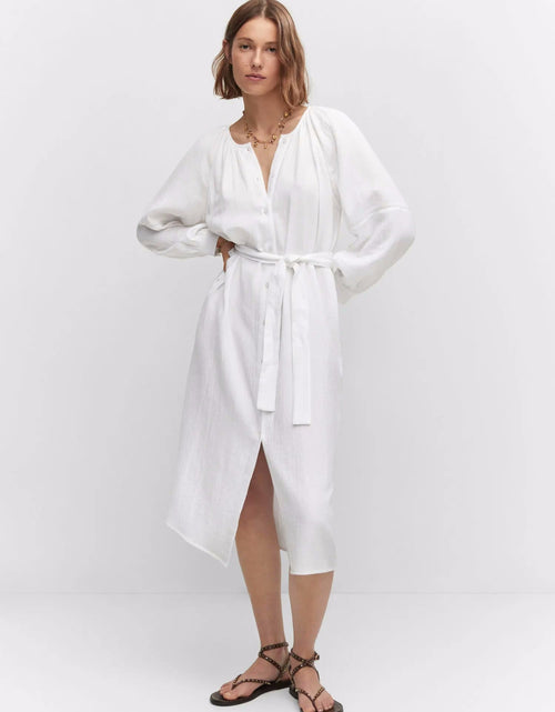 Load image into Gallery viewer, Women New Spring and Autumn Daily Elegant Cotton White Dress by BlakWardrob
