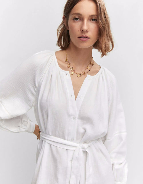 Load image into Gallery viewer, Women New Spring and Autumn Daily Elegant Cotton White Dress by BlakWardrob
