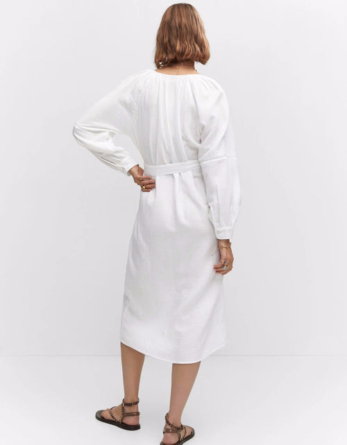 Load image into Gallery viewer, Women New Spring and Autumn Daily Elegant Cotton White Dress by BlakWardrob
