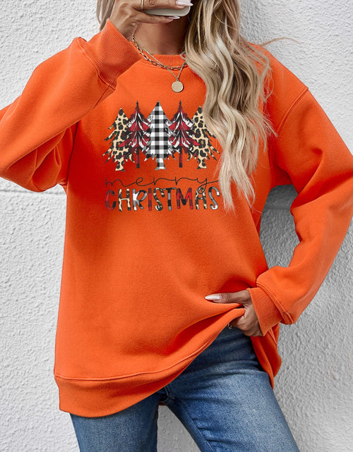 Load image into Gallery viewer, MERRY CHRISTMAS Round Neck Long Sleeve Sweatshirt
