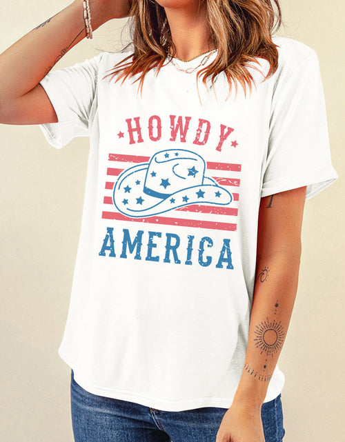 Load image into Gallery viewer, Graphic Round Neck Short Sleeve T-Shirt
