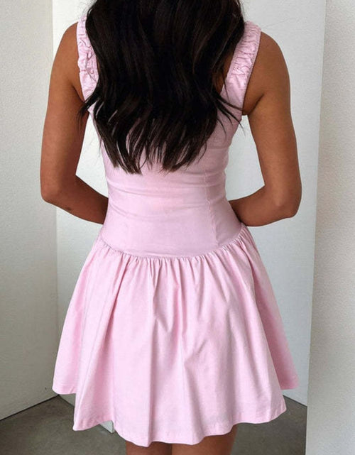 Load image into Gallery viewer, Decorative Button Square Neck Cami Dress
