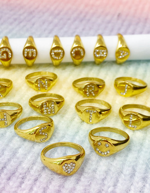 Load image into Gallery viewer, Shine Me Initial Ring by Ellisonyoung.com
