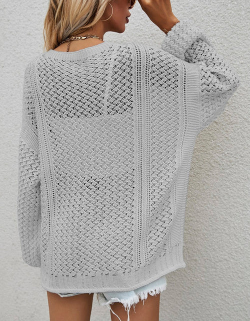 Load image into Gallery viewer, Openwork Button Front Cardigan
