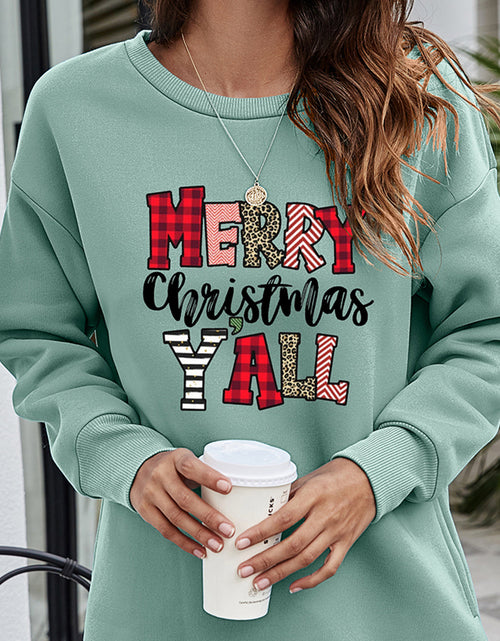Load image into Gallery viewer, MERRY CHRISTMAS Y'ALL Graphic Sweatshirt
