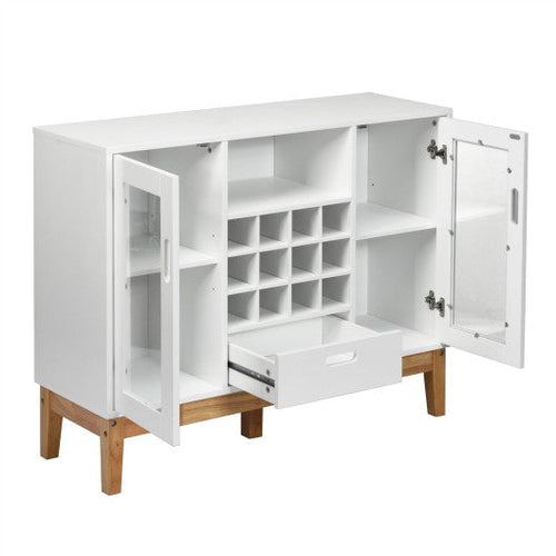 Load image into Gallery viewer, Wood Wine Storage Cabinet Sideboard Console Buffet Server-White
