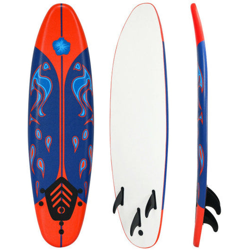 Load image into Gallery viewer, 6 Feet Surfboard with 3 Detachable Fins-Red
