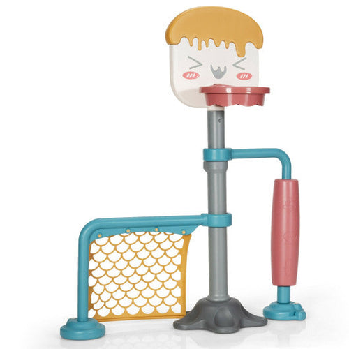 Load image into Gallery viewer, 3-in-1 Height Adjustable Basketball Stand Set with Soccer and Roller
