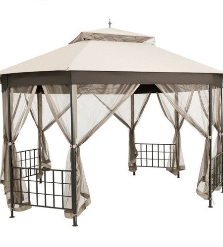 10’x 12’ Octagonal Patio Gazebo-Beige