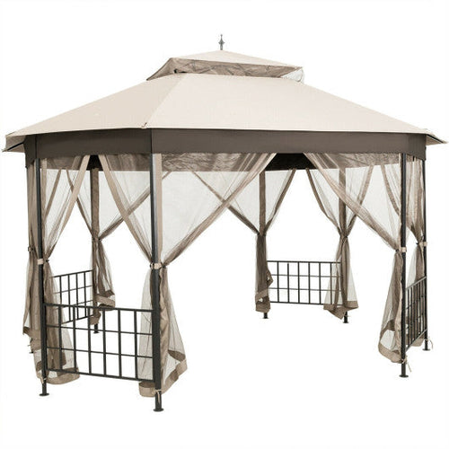 Load image into Gallery viewer, 10’x 12’ Octagonal Patio Gazebo-Beige

