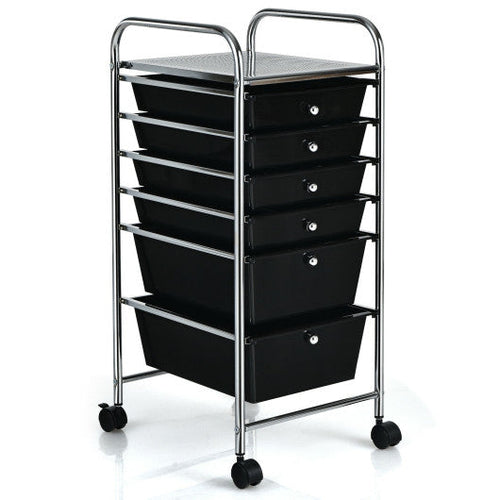 Load image into Gallery viewer, 6 Drawers Rolling Storage Cart Organizer-Black
