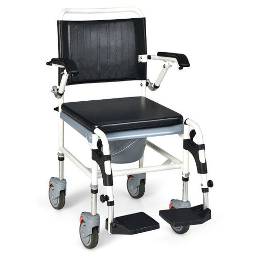 Load image into Gallery viewer, 4-in-1 Bedside Commode Wheelchair with Detachable Bucket
