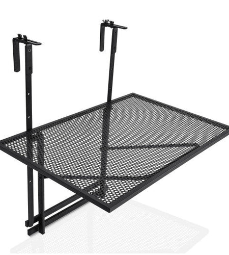 Railing Folding Table with 5-Level Adjustable Heights
