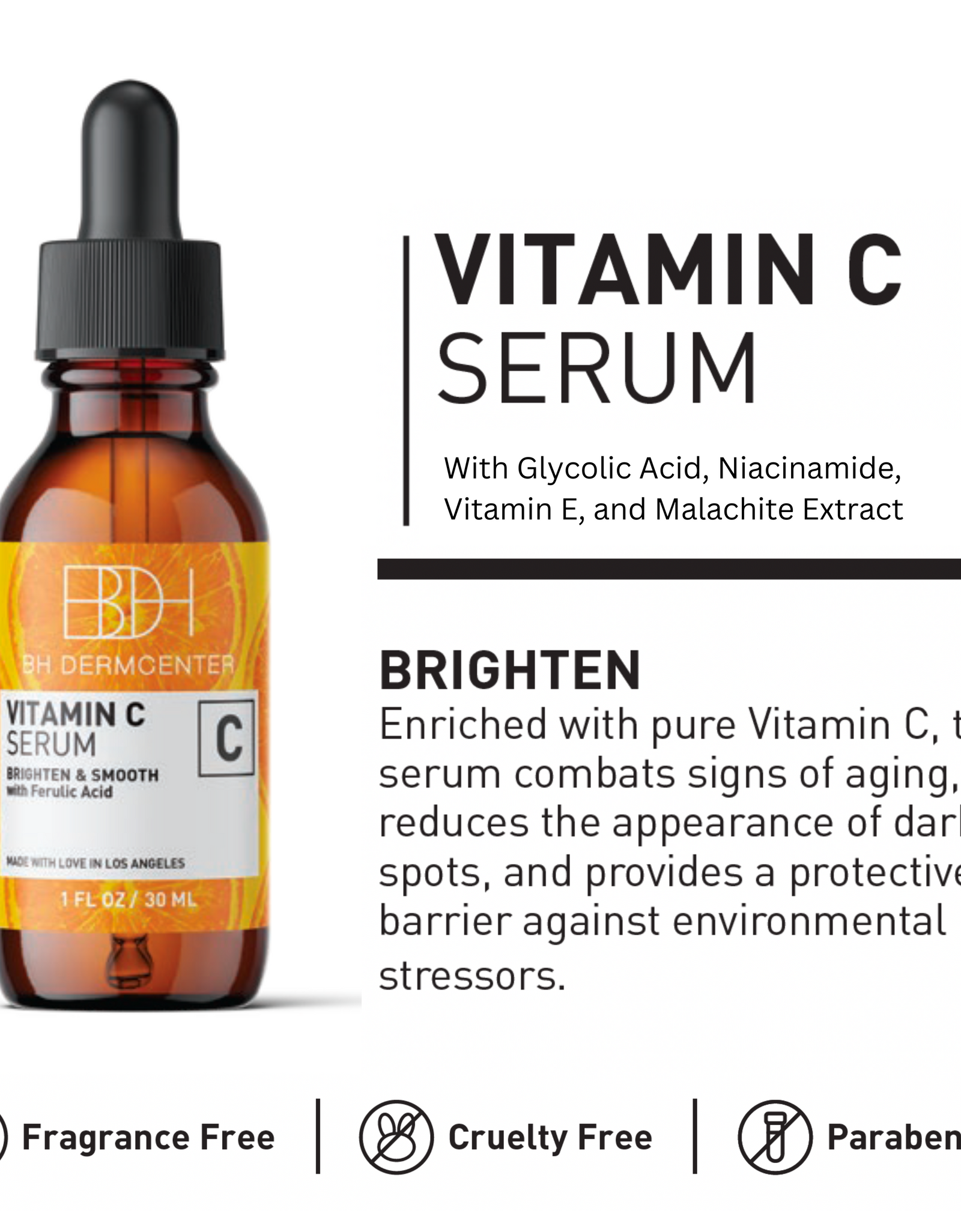 BH Dermcenter Age Defense Trio Anti-Aging Serum Set for Face and Eyes - Vitamin C, Retinol, Hyaluronic Acid Face Serum for Men and Women - 30ml Each - Paraben Free, Cruelty Free by  Los Angeles Brands