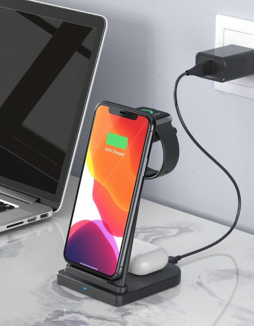 Load image into Gallery viewer, 3-in-1 Fast Wireless Charging Stand for Phones, Apple Watch &amp; AirPods by Infinite Basics
