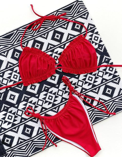 Load image into Gallery viewer, Frill Trill Halter Neck Bikini Set
