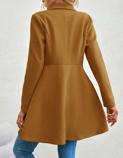 Load image into Gallery viewer, Collared Neck Button Up Long Sleeve Coat
