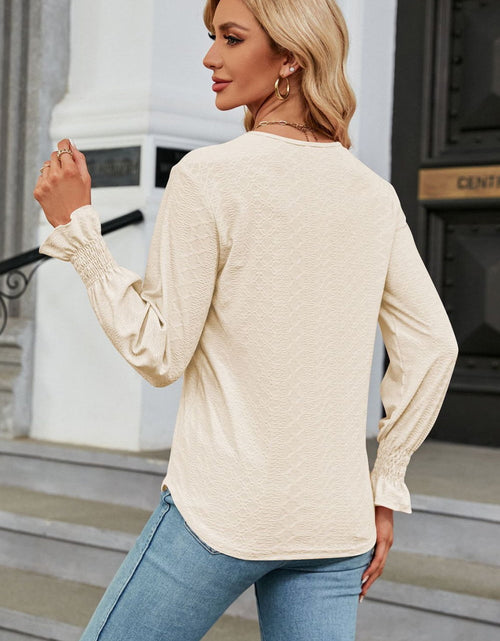 Load image into Gallery viewer, V-Neck Flounce Sleeve Blouse
