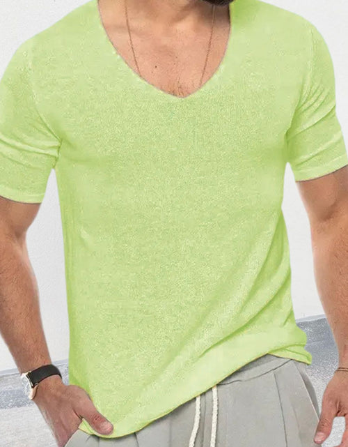 Load image into Gallery viewer, Men's V-Neck Short Sleeve T-Shirt
