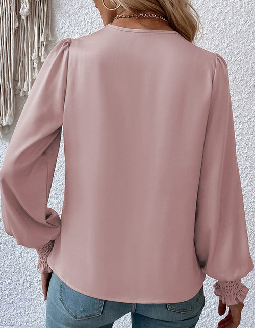 Load image into Gallery viewer, Surplice Neck Lantern Sleeve Blouse
