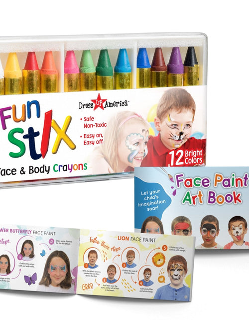 Load image into Gallery viewer, 12 Face Paint Crayons Set by Dress Up America
